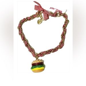 Betsey Johnson Hamburger Necklace